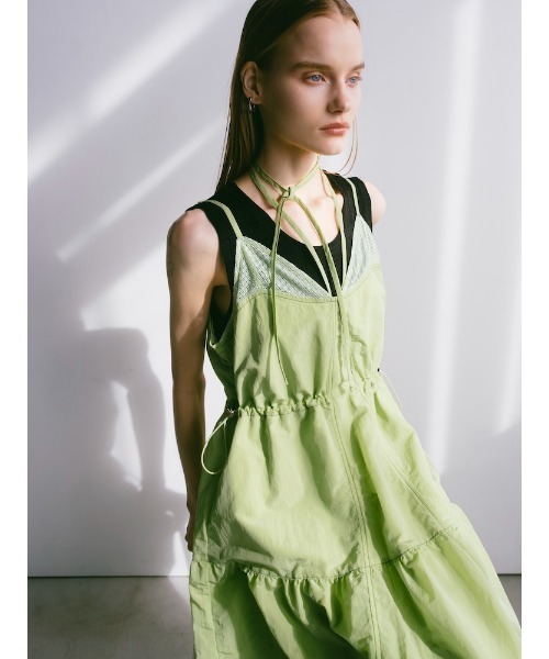 sahara（サハラ）の「【PRE ORDER】Mesh Panel Tiered Dress（ワンピース・レディース・ブルー/ブラック/ライトグリーン・FREE）」の7枚目の写真