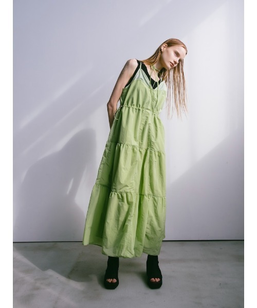 sahara（サハラ）の「【PRE ORDER】Mesh Panel Tiered Dress（ワンピース・レディース・ブルー/ブラック/ライトグリーン・FREE）」の8枚目の写真