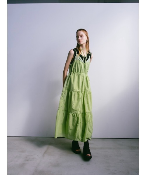 sahara（サハラ）の「【PRE ORDER】Mesh Panel Tiered Dress（ワンピース・レディース・ブルー/ブラック/ライトグリーン・FREE）」の9枚目の写真
