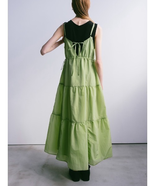 sahara（サハラ）の「【PRE ORDER】Mesh Panel Tiered Dress（ワンピース・レディース・ブルー/ブラック/ライトグリーン・FREE）」の11枚目の写真