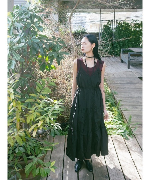 sahara（サハラ）の「【PRE ORDER】Mesh Panel Tiered Dress（ワンピース・レディース・ブルー/ブラック/ライトグリーン・FREE）」の12枚目の写真
