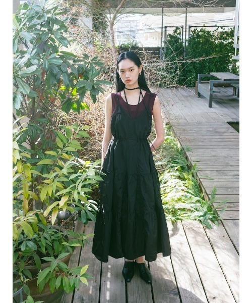 sahara（サハラ）の「【PRE ORDER】Mesh Panel Tiered Dress（ワンピース・レディース・ブルー/ブラック/ライトグリーン・FREE）」の13枚目の写真