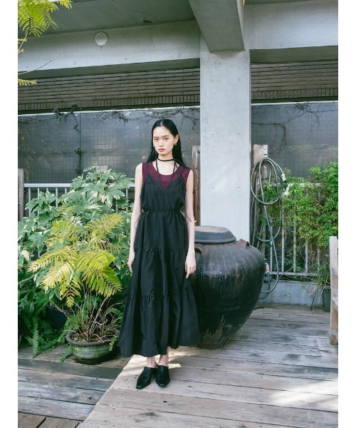 sahara（サハラ）の「【PRE ORDER】Mesh Panel Tiered Dress（ワンピース・レディース・ブルー/ブラック/ライトグリーン・FREE）」の14枚目の写真