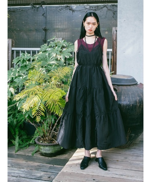 sahara（サハラ）の「【PRE ORDER】Mesh Panel Tiered Dress（ワンピース・レディース・ブルー/ブラック/ライトグリーン・FREE）」の15枚目の写真