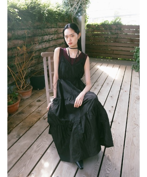 sahara（サハラ）の「【PRE ORDER】Mesh Panel Tiered Dress（ワンピース・レディース・ブルー/ブラック/ライトグリーン・FREE）」の19枚目の写真