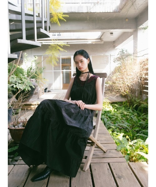 sahara（サハラ）の「【PRE ORDER】Mesh Panel Tiered Dress（ワンピース・レディース・ブルー/ブラック/ライトグリーン・FREE）」の20枚目の写真