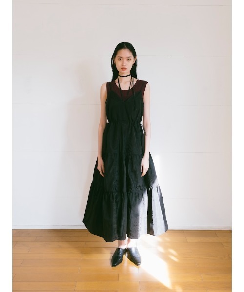 sahara（サハラ）の「【PRE ORDER】Mesh Panel Tiered Dress（ワンピース・レディース・ブルー/ブラック/ライトグリーン・FREE）」の22枚目の写真
