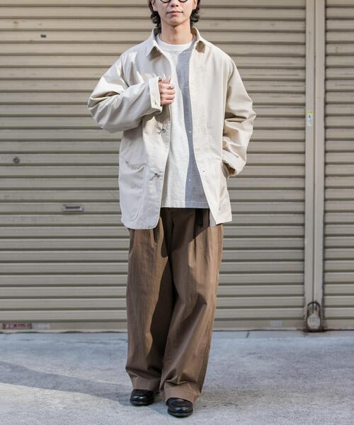 FORK&SPOON（フォークアンドスプーン）の「FORK&SPOON　ツータックワイドイージーパンツ（その他パンツ・メンズ・ブラウン/ブルー系その他・4/5）」の9枚目の写真