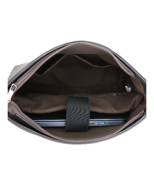 SUIT SQUARE（スーツスクエア）の「縦型ワンショルダーバッグ スムースフェイクレザー（ショルダーバッグ・レディース・ブラック/グレー・F）」の10枚目の写真