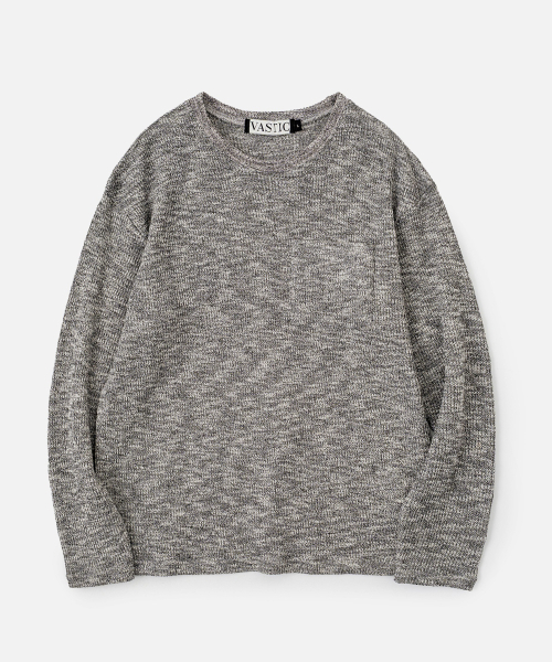 VASTIC(バスティック)の「ボカシポケットニット_グレー(ニット/セーター・メンズ・グレー・MEDIUM/LARGE)」の1枚目の写真