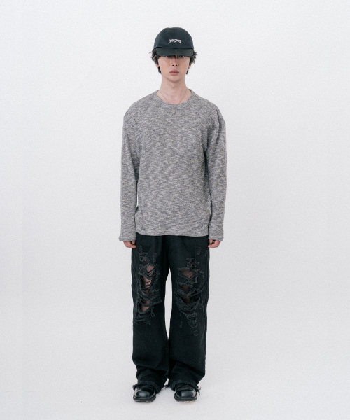 VASTIC(バスティック)の「ボカシポケットニット_グレー(ニット/セーター・メンズ・グレー・MEDIUM/LARGE)」の7枚目の写真