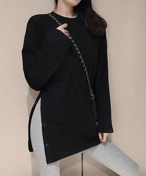 SallyLunn(サリーラン)の「サイドボタンロングスリーブトップス(シャツ/ブラウス・レディース・ブラック/ホワイト・LARGE/MEDIUM)」の9枚目の写真