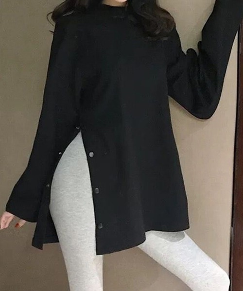SallyLunn(サリーラン)の「サイドボタンロングスリーブトップス(シャツ/ブラウス・レディース・ブラック/ホワイト・LARGE/MEDIUM)」の10枚目の写真