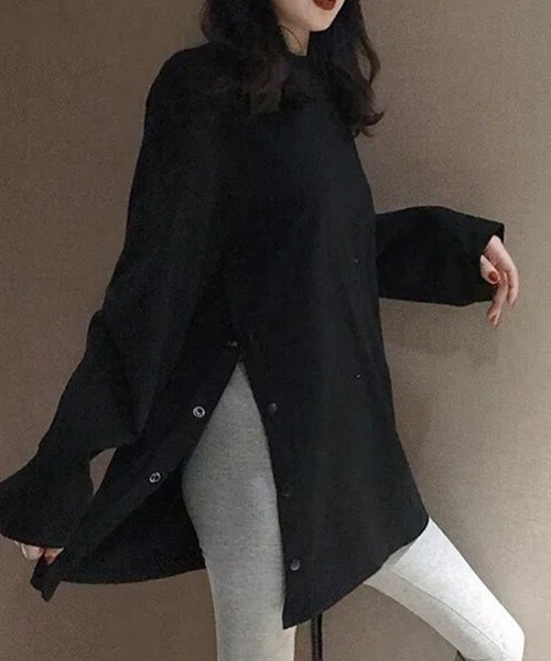 SallyLunn(サリーラン)の「サイドボタンロングスリーブトップス(シャツ/ブラウス・レディース・ブラック/ホワイト・LARGE/MEDIUM)」の11枚目の写真