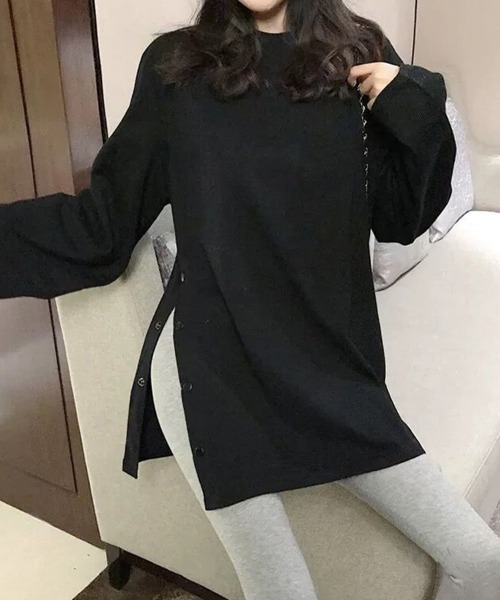 SallyLunn(サリーラン)の「サイドボタンロングスリーブトップス(シャツ/ブラウス・レディース・ブラック/ホワイト・LARGE/MEDIUM)」の13枚目の写真