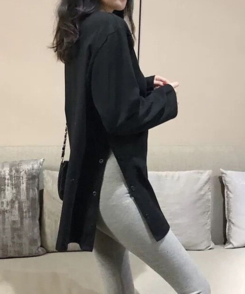 SallyLunn(サリーラン)の「サイドボタンロングスリーブトップス(シャツ/ブラウス・レディース・ブラック/ホワイト・LARGE/MEDIUM)」の14枚目の写真