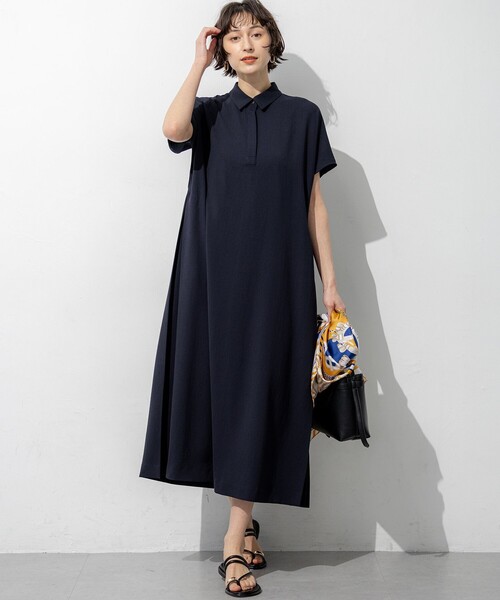 23区 S(ニジュウサンクチイサイサイズ)の「ドライ2WAYツイル ワンピース(ワンピース・レディース・ベージュ系/ダークブラウン系/ネイビー系・32)」の9枚目の写真