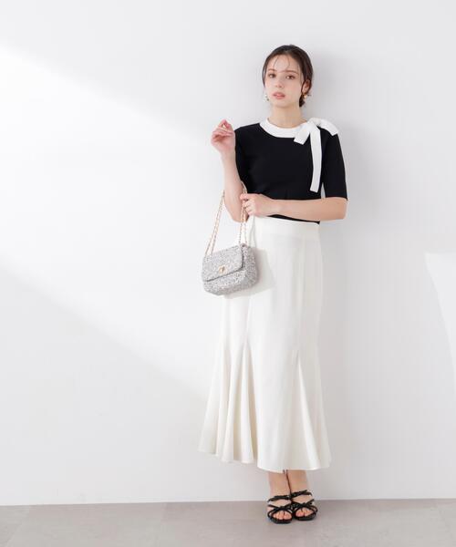 PROPORTION BODY DRESSING（プロポーションボディドレッシング）の「＜UVカット＞サイドリボンニット / 1216170304（ニット/セーター・レディース・ピンク/ホワイト系その他/ブラック系その他・MEDIUM/SMALL）」の12枚目の写真