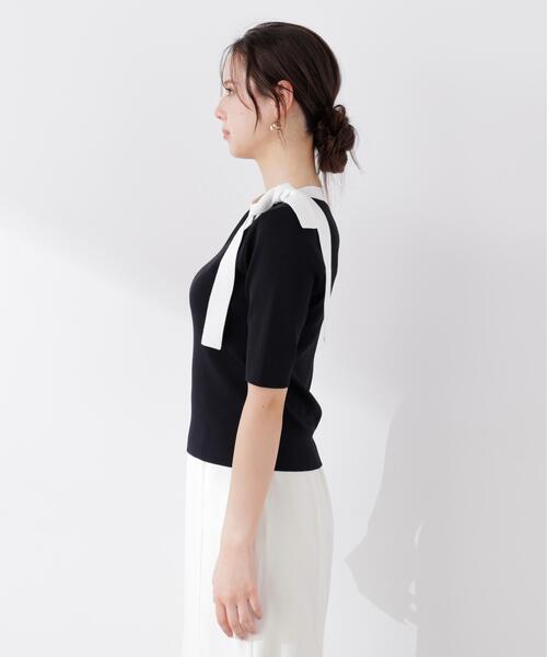 PROPORTION BODY DRESSING（プロポーションボディドレッシング）の「＜UVカット＞サイドリボンニット / 1216170304（ニット/セーター・レディース・ピンク/ホワイト系その他/ブラック系その他・MEDIUM/SMALL）」の15枚目の写真