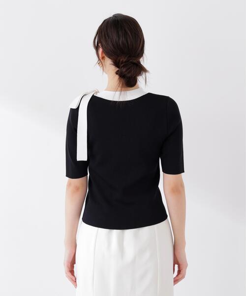 PROPORTION BODY DRESSING（プロポーションボディドレッシング）の「＜UVカット＞サイドリボンニット / 1216170304（ニット/セーター・レディース・ピンク/ホワイト系その他/ブラック系その他・MEDIUM/SMALL）」の16枚目の写真
