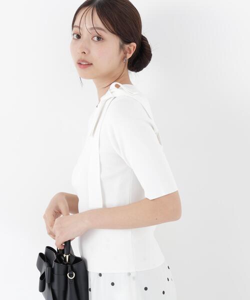 PROPORTION BODY DRESSING（プロポーションボディドレッシング）の「＜UVカット＞サイドリボンニット / 1216170304（ニット/セーター・レディース・ピンク/ホワイト系その他/ブラック系その他・MEDIUM/SMALL）」の22枚目の写真