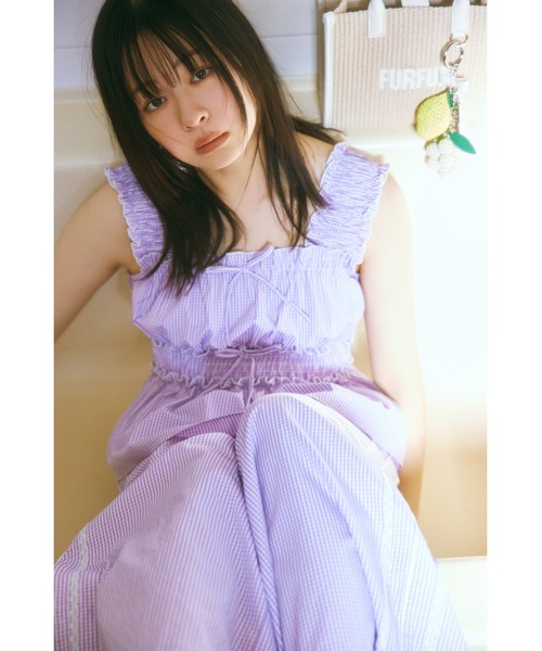 FURFUR（ファーファー）の「【WEB・一部店舗限定カラー】ギンガムチェックシャーリングブラウス（シャツ/ブラウス・レディース・イエロー/ラベンダー/レッド/ブルー/ブラック・F）」の12枚目の写真