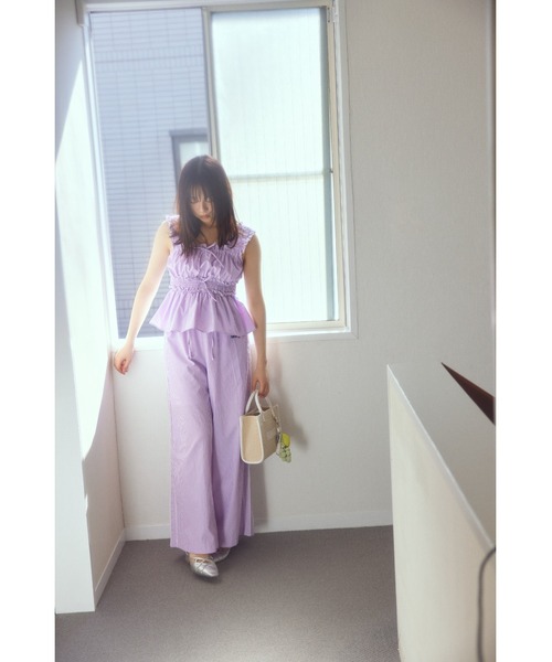 FURFUR（ファーファー）の「【WEB・一部店舗限定カラー】ギンガムチェックシャーリングブラウス（シャツ/ブラウス・レディース・イエロー/ラベンダー/レッド/ブルー/ブラック・F）」の13枚目の写真