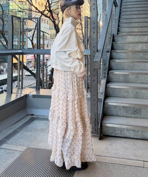 w closet（ダブルクローゼット）の「ハーフジップフリルスウェット（Tシャツ/カットソー・レディース・アイボリー/グレー/ピンク・FREE）」の10枚目の写真