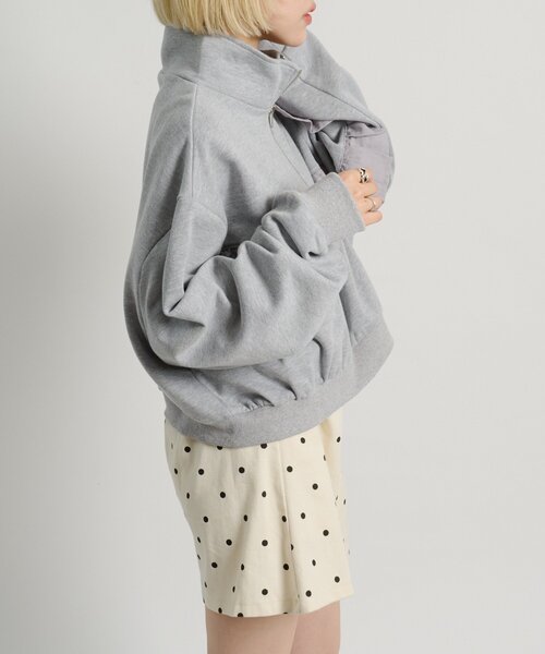 w closet（ダブルクローゼット）の「ハーフジップフリルスウェット（Tシャツ/カットソー・レディース・アイボリー/グレー/ピンク・FREE）」の15枚目の写真