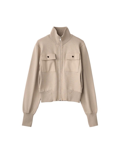 Knuth Marf(クヌースマーフ)の「pocket zip up knit(ニット/セーター・レディース・ベージュ/グレー・FREE)」の2枚目の写真