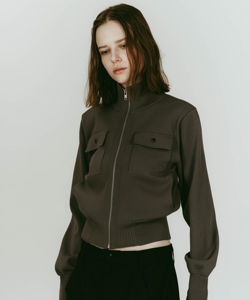 Knuth Marf(クヌースマーフ)の「pocket zip up knit(ニット/セーター・レディース・ベージュ/グレー・FREE)」の4枚目の写真