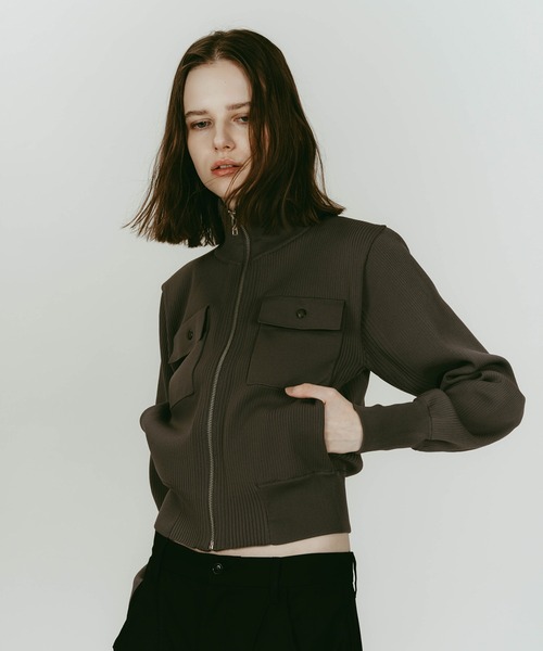 Knuth Marf(クヌースマーフ)の「pocket zip up knit(ニット/セーター・レディース・ベージュ/グレー・FREE)」の9枚目の写真