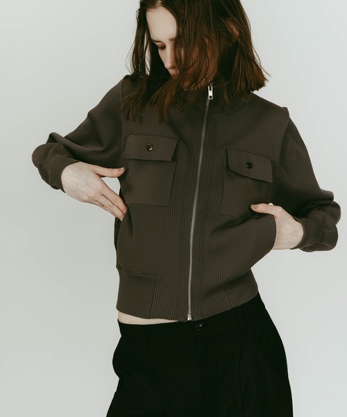 Knuth Marf(クヌースマーフ)の「pocket zip up knit(ニット/セーター・レディース・ベージュ/グレー・FREE)」の10枚目の写真