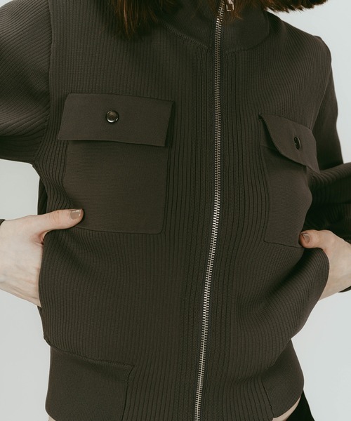Knuth Marf(クヌースマーフ)の「pocket zip up knit(ニット/セーター・レディース・ベージュ/グレー・FREE)」の12枚目の写真