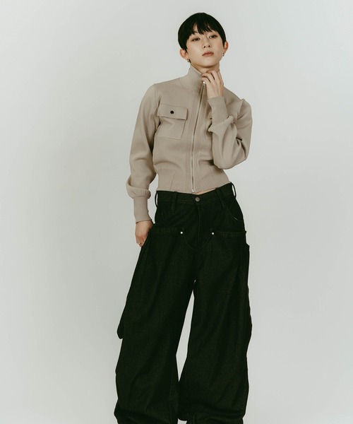 Knuth Marf(クヌースマーフ)の「pocket zip up knit(ニット/セーター・レディース・ベージュ/グレー・FREE)」の17枚目の写真