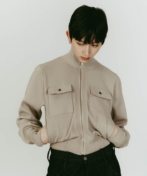 Knuth Marf(クヌースマーフ)の「pocket zip up knit(ニット/セーター・レディース・ベージュ/グレー・FREE)」の14枚目の写真