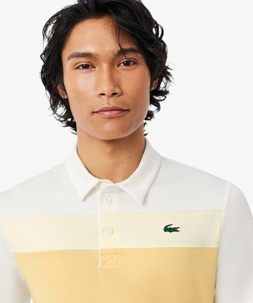 LACOSTE(ラコステ)の「UVカット ウルトラドライ ストレッチ カラーブロックゴルフポロシャツ(ポロシャツ・メンズ・ホワイト/ブルー・5/3/4)」の3枚目の写真