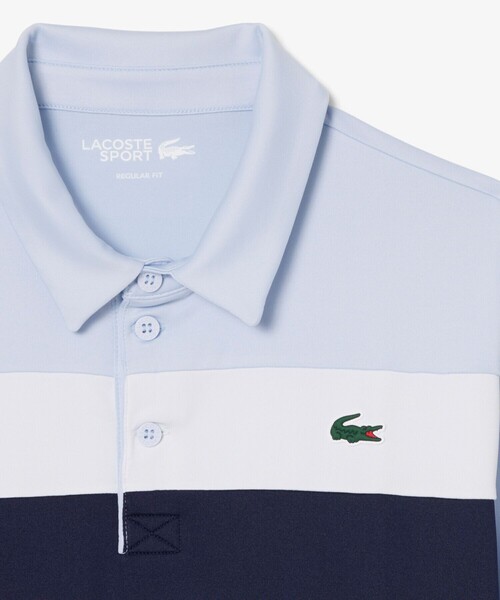 LACOSTE(ラコステ)の「UVカット ウルトラドライ ストレッチ カラーブロックゴルフポロシャツ(ポロシャツ・メンズ・ホワイト/ブルー・5/3/4)」の9枚目の写真
