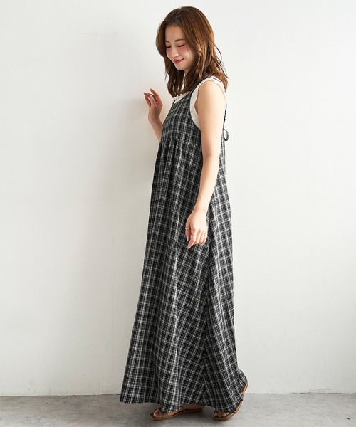 mil（ミル）の「【柄が選べる】 キャミワンピース【586144】（ワンピース・レディース・ブラック/ブラック系/ネイビー・S/XS/FREE）」の14枚目の写真