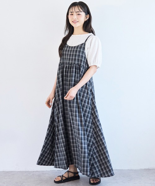 mil（ミル）の「【柄が選べる】 キャミワンピース【586144】（ワンピース・レディース・ブラック/ブラック系/ネイビー・S/XS/FREE）」の4枚目の写真