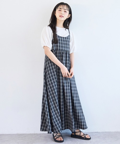 mil（ミル）の「【柄が選べる】 キャミワンピース【586144】（ワンピース・レディース・ブラック/ブラック系/ネイビー・S/XS/FREE）」の6枚目の写真