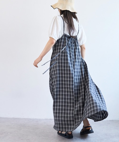 mil（ミル）の「【柄が選べる】 キャミワンピース【586144】（ワンピース・レディース・ブラック/ブラック系/ネイビー・S/XS/FREE）」の9枚目の写真