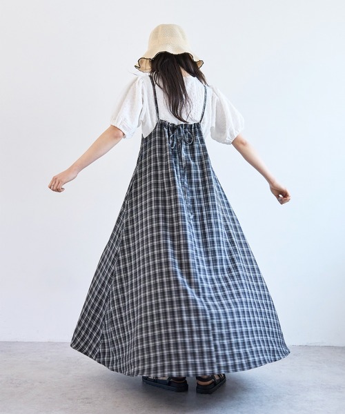 mil（ミル）の「【柄が選べる】 キャミワンピース【586144】（ワンピース・レディース・ブラック/ブラック系/ネイビー・S/XS/FREE）」の10枚目の写真