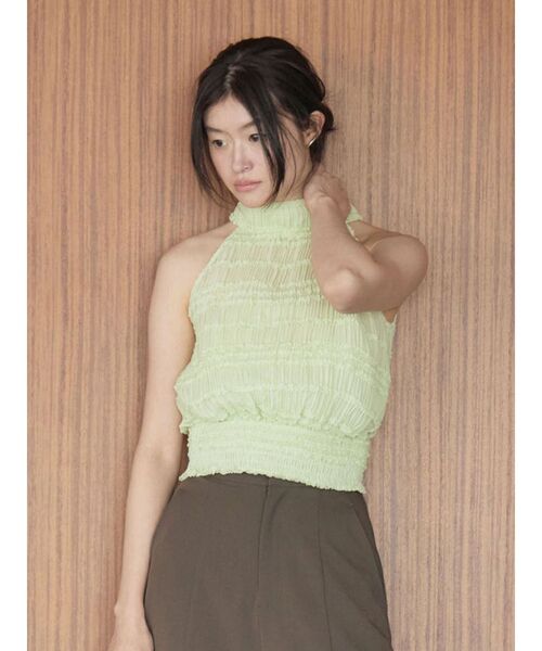 LAGUNAMOON（ラグナムーン）の「ボウタイシャーリングブラウス（シャツ/ブラウス・レディース・ホワイト/ブラック/グリーン・FREE）」の3枚目の写真