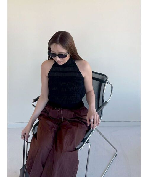 LAGUNAMOON（ラグナムーン）の「ボウタイシャーリングブラウス（シャツ/ブラウス・レディース・ホワイト/ブラック/グリーン・FREE）」の16枚目の写真