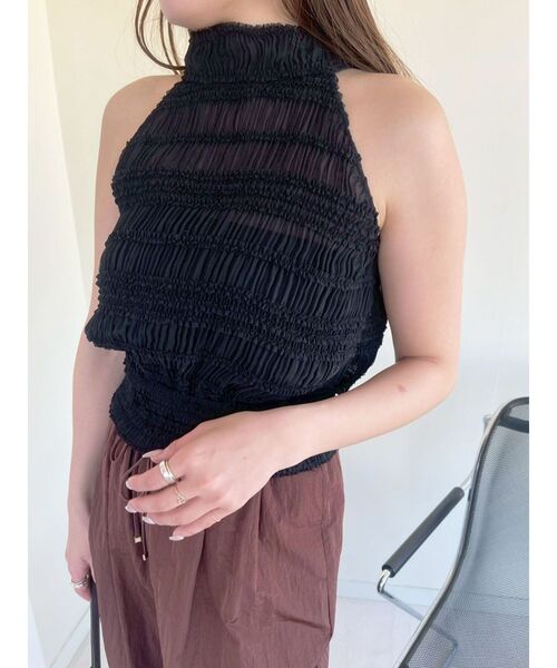 LAGUNAMOON（ラグナムーン）の「ボウタイシャーリングブラウス（シャツ/ブラウス・レディース・ホワイト/ブラック/グリーン・FREE）」の15枚目の写真