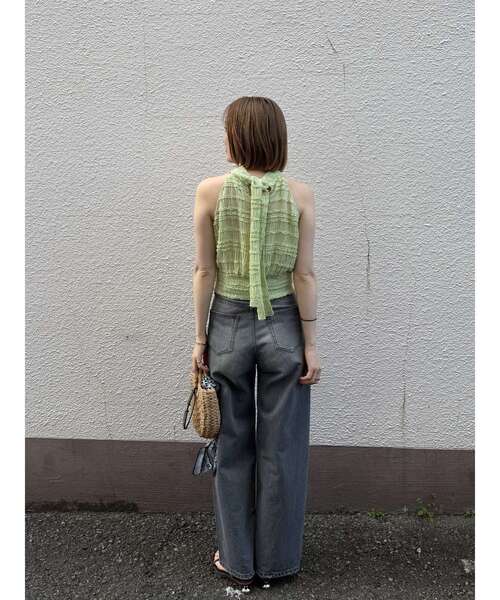 LAGUNAMOON（ラグナムーン）の「ボウタイシャーリングブラウス（シャツ/ブラウス・レディース・ホワイト/ブラック/グリーン・FREE）」の8枚目の写真