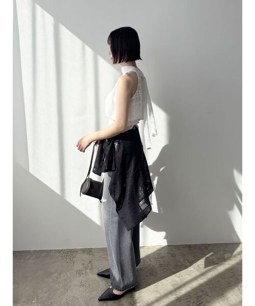 LAGUNAMOON(ラグナムーン)の「ボウタイシャーリングブラウス 【夏服】【シアートップス】(シャツ/ブラウス・レディース・ホワイト/ブラック/グリーン・FREE)」の20枚目の写真