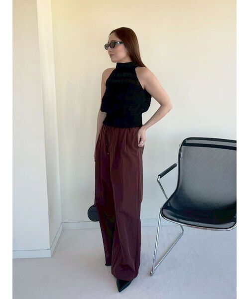 LAGUNAMOON(ラグナムーン)の「ボウタイシャーリングブラウス 【夏服】【シアートップス】(シャツ/ブラウス・レディース・ホワイト/ブラック/グリーン・FREE)」の4枚目の写真