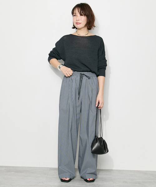 journal standard L'essage（ジャーナルスタンダードレサージュ）の「ペーパー混プルオーバー（ニット/セーター・レディース・チャコールグレー/ベージュ/レッド・FREE）」の22枚目の写真